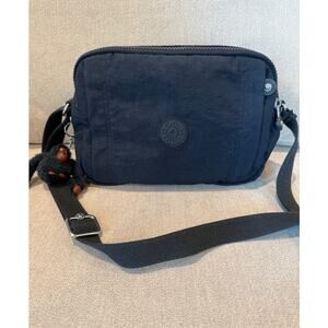 Kipling Messenger Crossbody Shoulder Bag Monkey Navy Blue Nylon Canvas